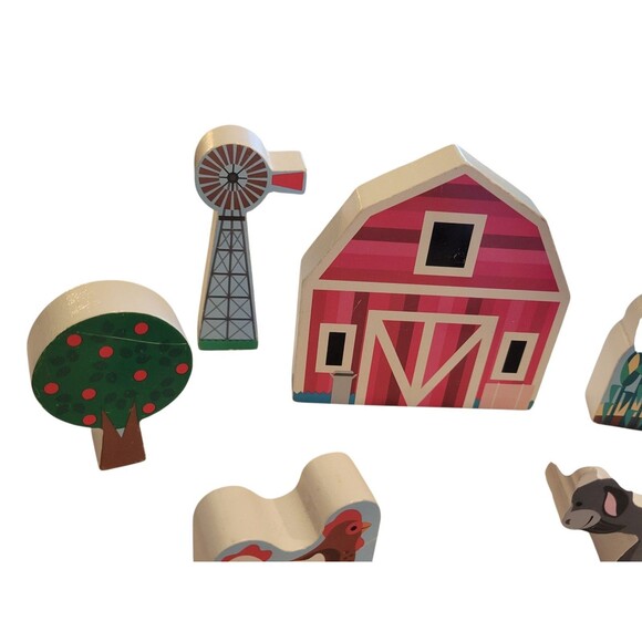 Melissa & Doug Wooden Farm Barn Animals Gate Figures 16 Pieces 4800 - Picture 5 of 8
